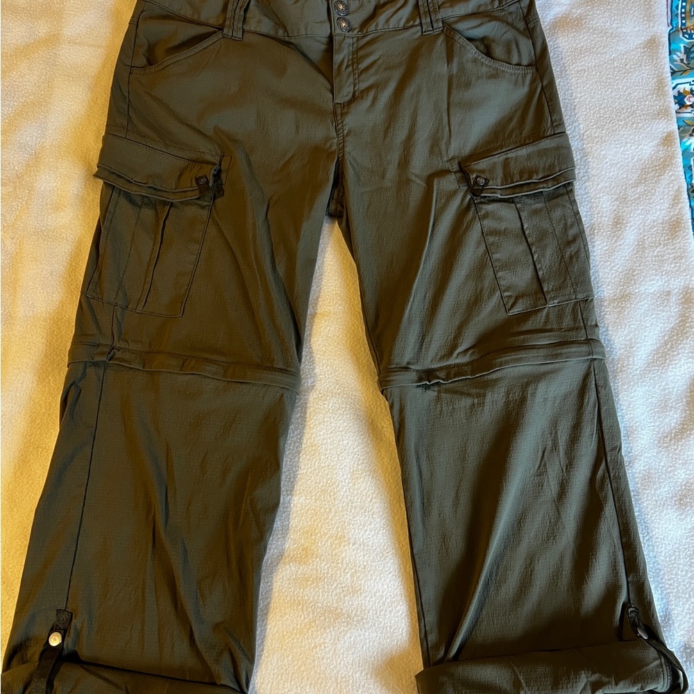 Prana Women's Army Green Convertible Cargo Pants